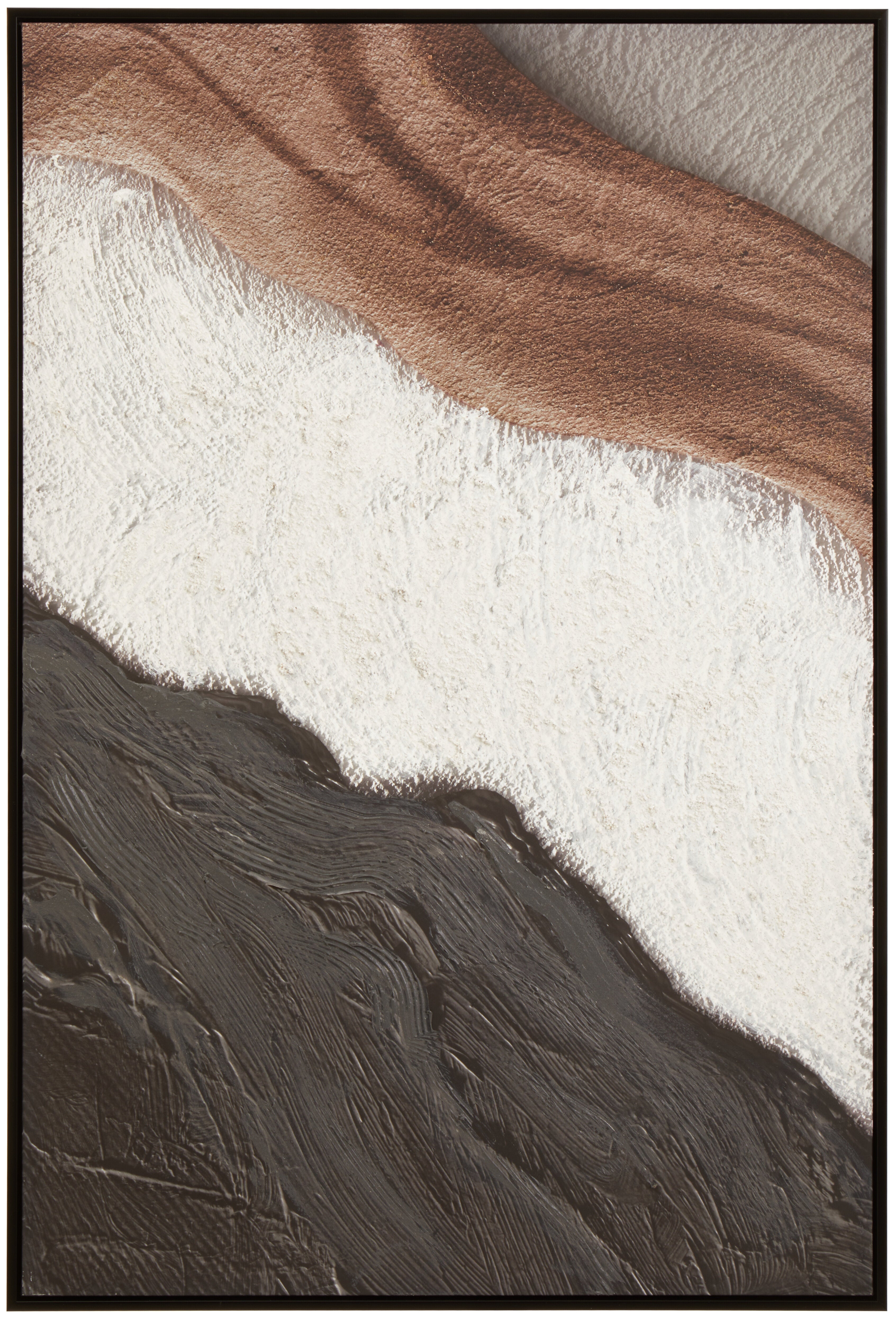 Noah Textured Brown Stripes Wall Art